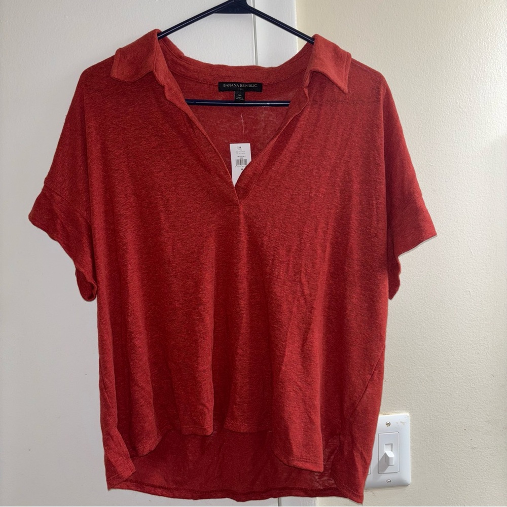 Banana Republic Red Button Down Shirt Relaxed Fit